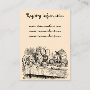 Carte De Visite Alice au pays des merveilles vintage, scène de thé