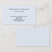 Carte De Visite Alice Blue élégant Plain Simple Classe professionn (Devant / Derrière)