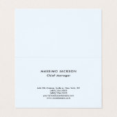 Carte De Visite Alice Blue Stylish Plain Simple Professional Class (Extérieur déplié)