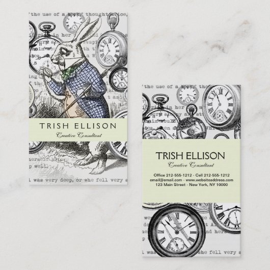 Carte De Visite Alice de lapin blanc au pays des merveilles (Devant / Derrière)