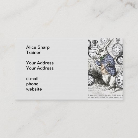 Carte De Visite Alice de lapin blanc au pays des merveilles (Devant)