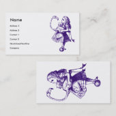 Carte De Visite Alice et Flamant rose ont encré le pourpre (Devant / Derrière)
