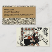 Carte De Visite Alice White Rabbit Classic Wonderland (Devant / Derrière)