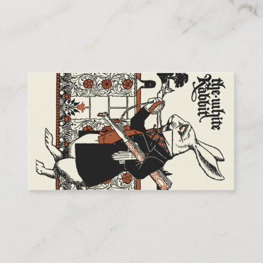 Carte De Visite Alice White Rabbit Classic Wonderland (Dos)
