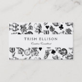 Carte De Visite Alice White Rabbit Wonderland Classic (Devant)