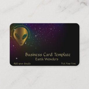 Carte De Visite Alien Gold Grey - Logo Alien ancien
