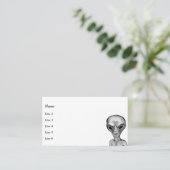 Carte De Visite Alien gris (Debout devant)