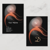 Carte De Visite ALIEN PEARL MONOGRAM Vibrant noir rose blanc (Devant / Derrière)