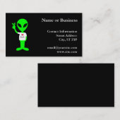 Carte De Visite Alien vert "I Love Earth" (Devant / Derrière)