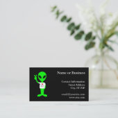 Carte De Visite Alien vert "I Love Earth" (Debout devant)