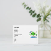 Carte De Visite Aliens de l'espace extra-atmosphérique vert mignon (Debout devant)