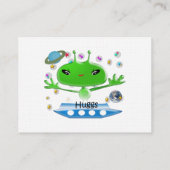 Carte De Visite Aliens de l'espace extra-atmosphérique vert mignon (Dos)