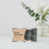 Carte De Visite Alignement de la roue en cuir tan Magasin de pneus (Debout devant)