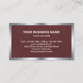 Carte De Visite Alignement de roue en cuir Brown Magasin de pneus (Dos)