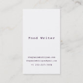 Carte de visite alimentaire coloré moderne (Dos)