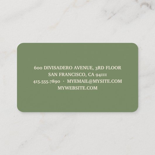 Carte De Visite Alimentation écologique moderne (Dos)