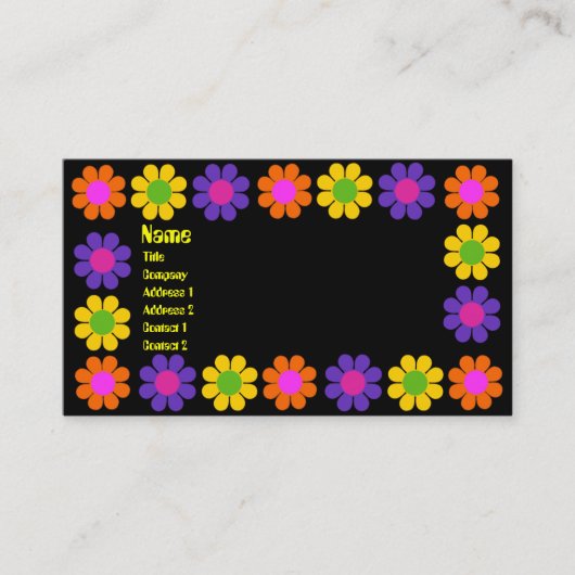 Carte De Visite Alimentation en fleurs rétro (Devant)