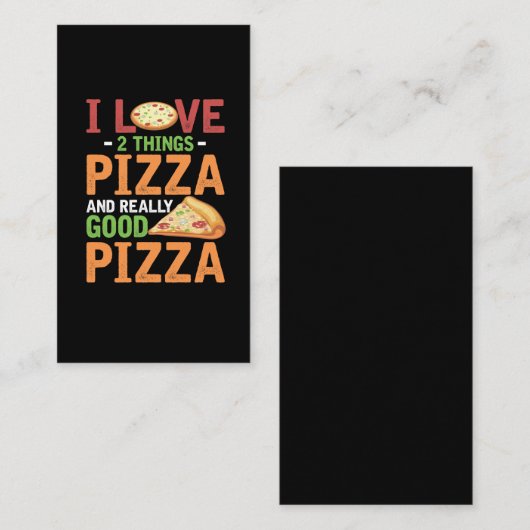 Carte De Visite Alimentation Rapide Pizza Slice Lover (Devant / Derrière)