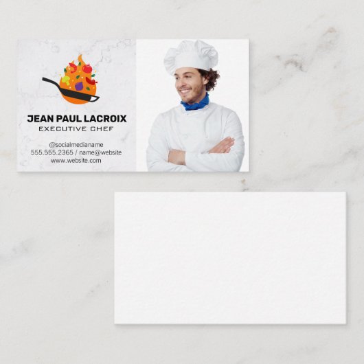 Carte De Visite Aliments de basculement | Chef (Devant / Derrière)