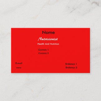 Carte De Visite Aliments Eau