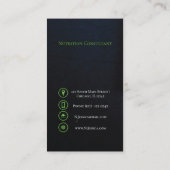 Carte De Visite Aliments et nutrition - photo professionnelle (Dos)