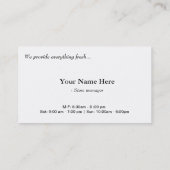 Carte De Visite Aliments frais, fruits, marché aux légumes (Dos)