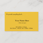 Carte De Visite Aliments frais, fruits, marché aux légumes (Dos)