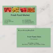 Carte De Visite Aliments frais, fruits, marché aux légumes (Devant / Derrière)