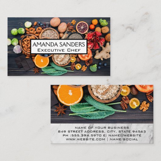 Carte De Visite Aliments frais sur table (Devant / Derrière)