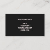 Carte De Visite Allaitement Bronze Noir (Dos)