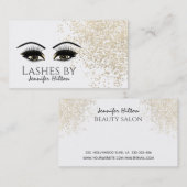 Carte De Visite Allant patina or longues cils yeux de maquillage (Devant / Derrière)