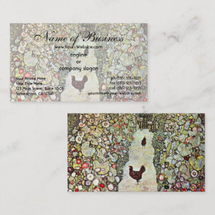 Carte De Visite Allée de jardin avec des poules par Gustav Klimt