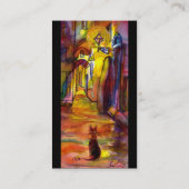 Carte De Visite ALLÉE MÉDIÉVALE DE NUIT À FLORENCE perle (Dos)