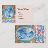 CARTE DE VISITE ALLÉGATION DU MONOGRAMME FLORAL ANTIQUE VENT (Devant / Derrière)