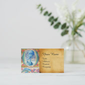 CARTE DE VISITE ALLÉGATION DU MONOGRAMME FLORAL ANTIQUE VENT (Debout devant)