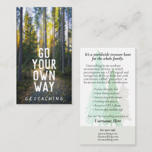 Carte De Visite Aller Geocaching Trail Card Avec Informations Pour