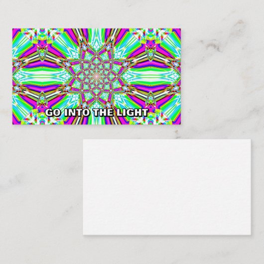 Carte De Visite ALLEZ À LA LUMIÈRE (vous pouvez modifier les mots) (Devant / Derrière)