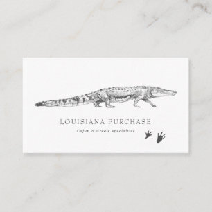 Carte de visite Alligator Dessin Ancien