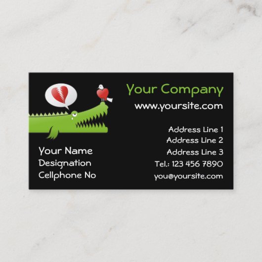 Carte De Visite Alligator en amour (Devant)