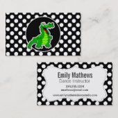 Carte De Visite Alligator sur les Pois noirs et blancs (Devant / Derrière)
