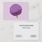 Carte De Visite Allium violet Floral (Devant / Derrière)
