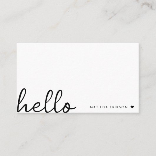 Carte De Visite Allo minimal | Coeur moderne propre blanc simple (Devant)