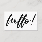 Carte De Visite Allo minimal dans écriture manuscrite Script noir  (Devant)