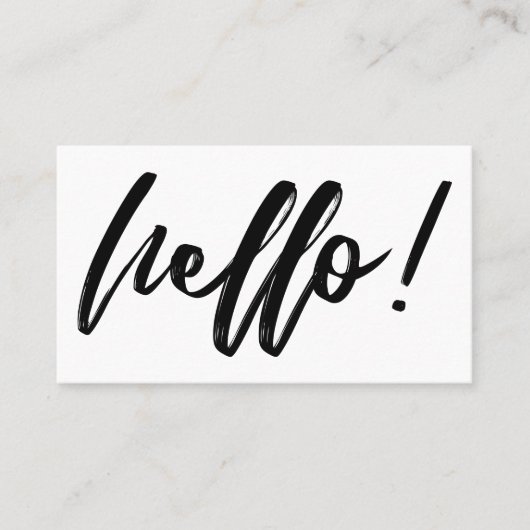 Carte De Visite Allo minimal dans écriture manuscrite Script noir  (Devant)