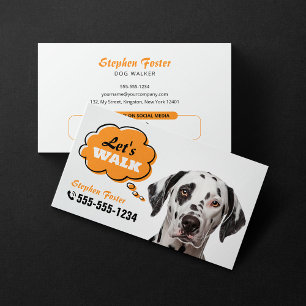Carte De Visite Allons-y ! Promeneur de chiens Dresseur de chiens 