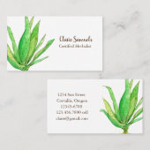 Carte De Visite Aloe Vera Herb Plante (Devant / Derrière)