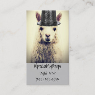 Carte De Visite Alpaca dans un Tophat