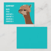 Carte De Visite Alpaca Lama  (Devant / Derrière)