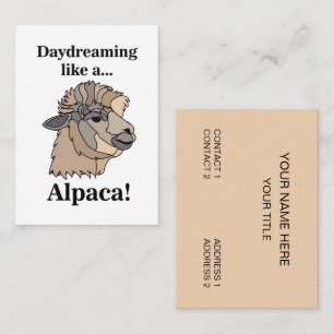 Carte De Visite Alpaca Lama Animal Drôle