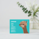 Carte De Visite Alpaca Llama Cute Animal (Debout devant)